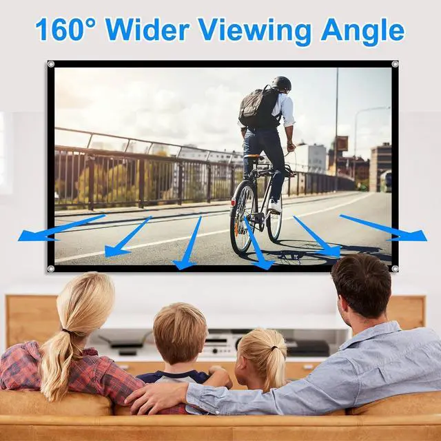 Alt view image 3 of 7 - 60 Inch Projector Screen 4K 16:9 HD Portable Projection Movie Screen Anti-Crease Indoor Outdoor Simple Install Easy Carrying Projection Screen for Home Theater Backyard