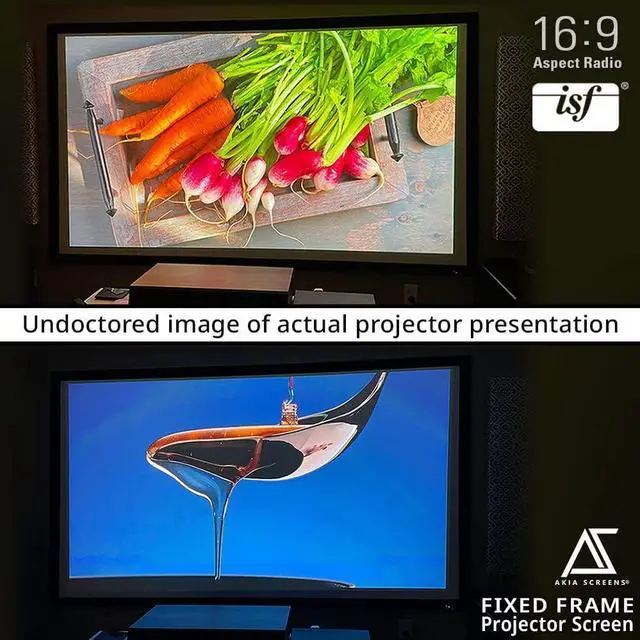 Alt view image 7 of 7 - Akia Screens Fixed Frame Projector Screen 100 inch 16:9 8K 4K Ultra HD 3D Ready Wall Mount CINEWHITE UHD-B 100 Projection Screen for Indoor Movie Video Home Theater Cinema Office AK-FF100WH2