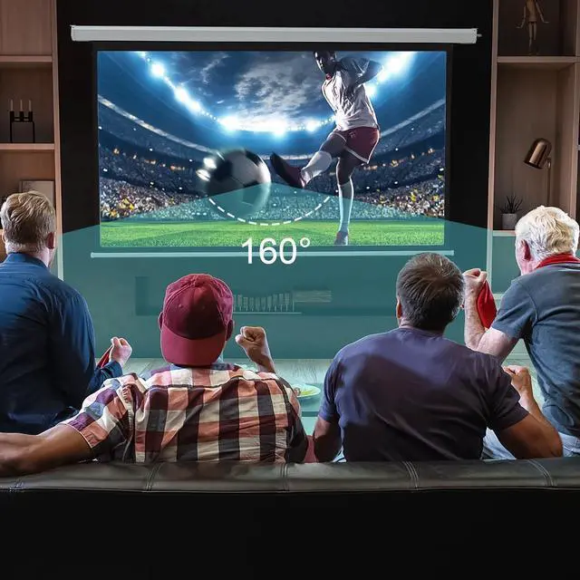 Alt view image 3 of 7 - Projector Screen Motorized 100 16:9 4K 3D HD Electric Projector Screen Wall Mounted Automatic Ceiling Retractable Drop Down Projection Screen with Remote Movie Screen for Indoor Outdoor Use