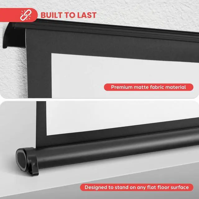 Alt view image 6 of 7 - Portable Projector Screen - Mobile Projection Screen Stand Lightweight Carry & Durable Easy Pull Out System for Schools Meeting Conference Indoor Outdoor Use 40 Inch (PRJTP46) White