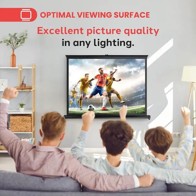 Alt view image 7 of 7 - Portable Projector Screen - Mobile Projection Screen Stand Lightweight Carry & Durable Easy Pull Out System for Schools Meeting Conference Indoor Outdoor Use 40 Inch (PRJTP46) White