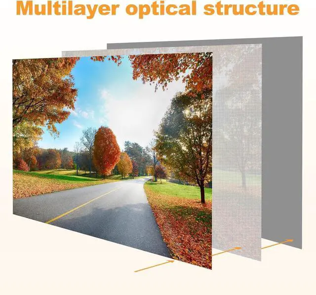 Alt view image 4 of 7 - Projector Screen 120 Inch Outdoor Projector 16:9 Movie Screen 4K HD Projection Screen for Home Office Party Travel (120 Inch Projector Screen)