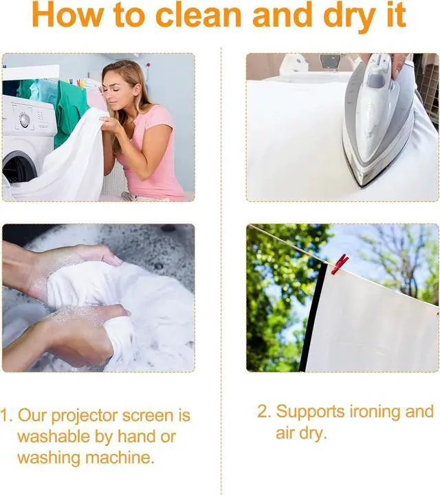 Alt view image 6 of 7 - Projector Screen 120 Inch Outdoor Projector 16:9 Movie Screen 4K HD Projection Screen for Home Office Party Travel (120 Inch Projector Screen)