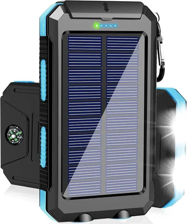 Main image of Solar Charger Power Bank 38800mAh Portable Charger Fast Charger Dual USB Port Built-in Led Flashlight and Compass for All Cell Phone and Electronic Devices