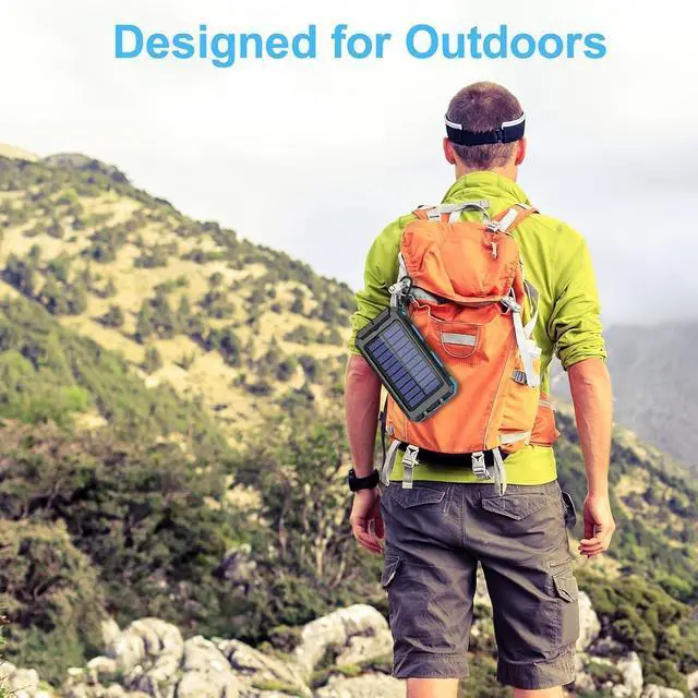 Alt view image 7 of 7 - Solar Charger Power Bank 38800mAh Portable Charger Fast Charger Dual USB Port Built-in Led Flashlight and Compass for All Cell Phone and Electronic Devices