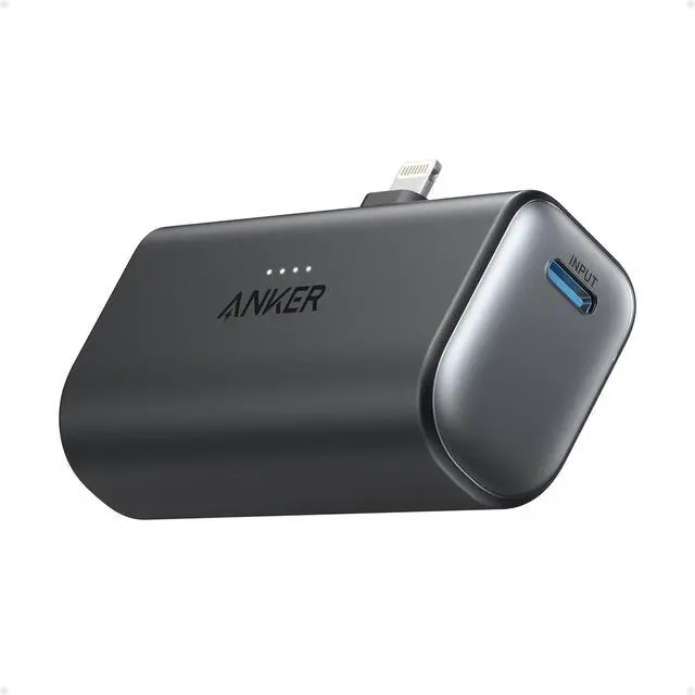 Alt view image 7 of 7 - Nano Power Bank with Built-in Lightning Connector Portable Charger 5 000mAh MFi Certified 12W Compatible with iPhone 14/14 Pro / 14 Plus / 14 Pro Max iPhone 13 and 12 Series (Black)