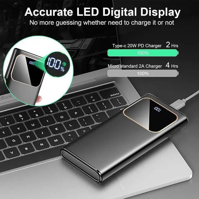 Alt view image 5 of 7 - Portable Charger 22.5W Fast Charging Power Bank 10000mAh with Digital Display Battery Pack Travel Essentials USB C Input Output 2-in-1 powerbank for iPhone 16/15/14 Series  Google Android