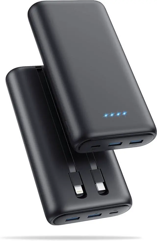 Main image of Portable Charger Power Bank 40,800mAh 25W Fast Charging USB C Portable Charger with 2 Built in Cables,5 Outputs & QC 4.0 Quick Phone Charging Battery Pack Compatible with iPhone 16/15/14,Android
