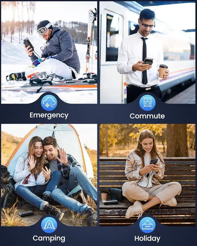 Alt view image 7 of 7 - Portable Charger Power Bank 40000mah, USB C Fast Charging 22.5W External Battery Pack Phone Charger Quick Charge with 3 Outputs & 2 Inputs for iPhone Android Samsung Travel Essentials Camping