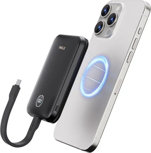 Main image of Magnetic Power Bank 10000mAh 30W Wireless Portable Charger with Fast Charging USB-C Cable Qi2 Certified 15W Battery Pack with LED Display for iPhone 16/16 Pro/15/14/13/12 Series  Galaxy