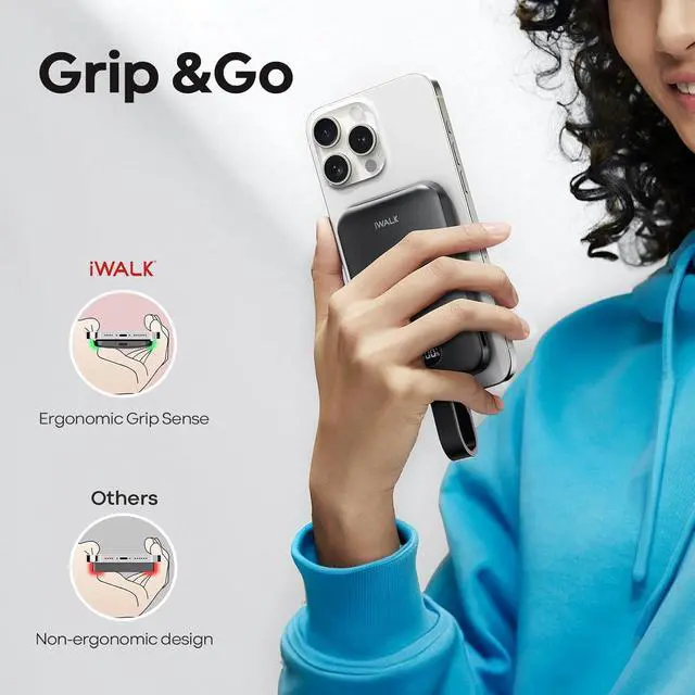 Alt view image 6 of 7 - Magnetic Power Bank 10000mAh 30W Wireless Portable Charger with Fast Charging USB-C Cable Qi2 Certified 15W Battery Pack with LED Display for iPhone 16/16 Pro/15/14/13/12 Series  Galaxy