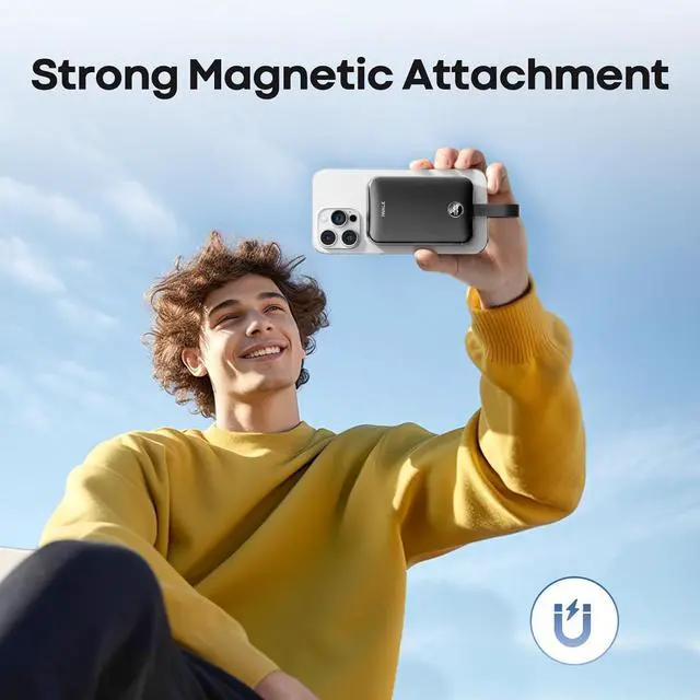 Alt view image 7 of 7 - Magnetic Power Bank 10000mAh 30W Wireless Portable Charger with Fast Charging USB-C Cable Qi2 Certified 15W Battery Pack with LED Display for iPhone 16/16 Pro/15/14/13/12 Series  Galaxy