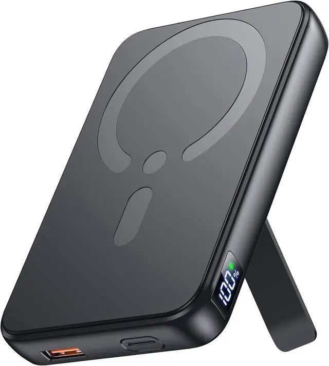 Main image of for Magsafe Portable Charger 12000mAh Wireless Magnetic Power Bank with Stand and USB C in/Out Fast Charging for Magsafe Battery Pack Compatible with iPhone 15/14/13/12 Pro/Pro Max Series-Black