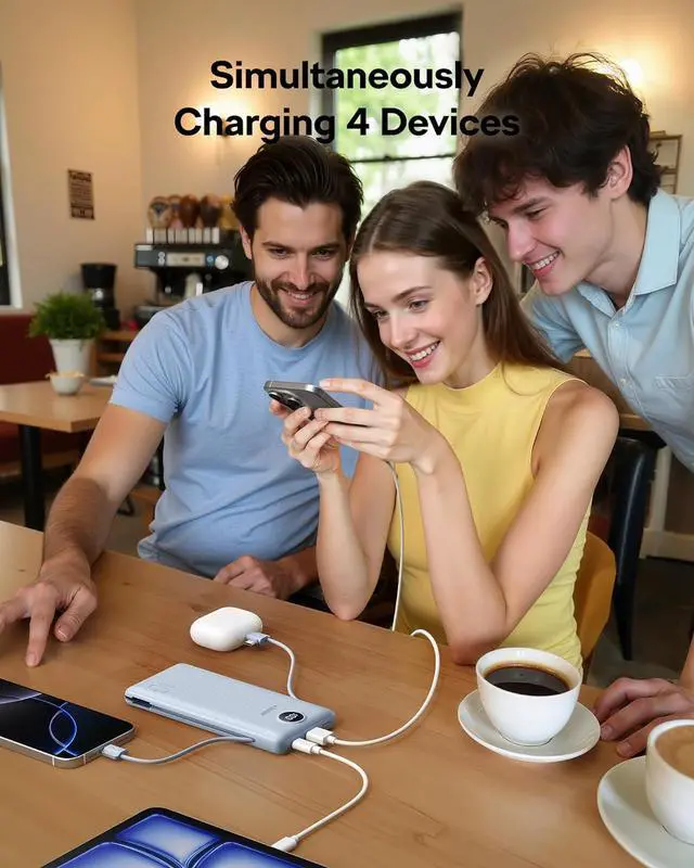 Alt view image 3 of 7 - Portable Charger for iPhone Built in Cables and Wall Plug 10000mah Slim Fast Charging USB C Power Bank Travel Essential Battery Pack Compatible with iPhone iPad  More Devices(Black)