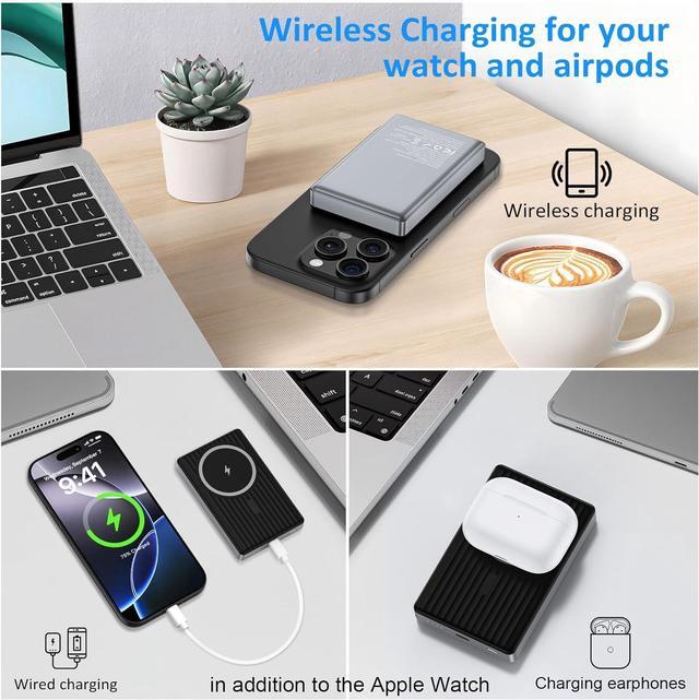 Alt view image 7 of 7 - Wireless Portable Charger Android Magnetic Power Bank for Galaxy S25 Ultra/S24 Ulra FE/S23/S22/S21/S20/Pixel 9/8a/8 10000mAh Magsafe Battery Pack 20W USB-C Cable Fast Charging for iPhone 16/15