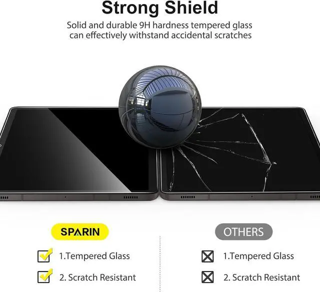 Alt view image 7 of 7 - 2 Pack Screen Protector for  Galaxy Tab A9 Plus 11 Inch 2023 Case Friendly Tempered Glass HD Clear film for  Tablet A9+ (SM-X210/X216/X218)