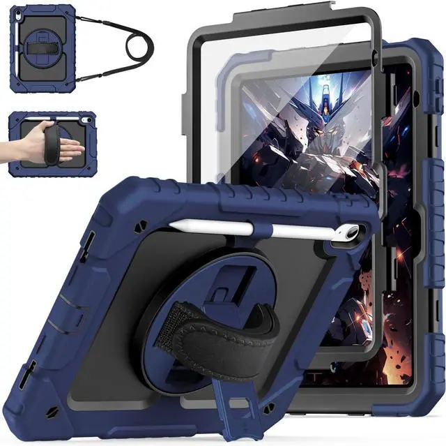 Main image of Cantis Case for iPad 11-inch (A16) 2025/ iPad 10th Generation 2022 (10.9 inch) with Screen Protector iPad 11th Case with 360 Degree Rotating Stand/Shoulder Strap/Pencil Holder Navy Blue