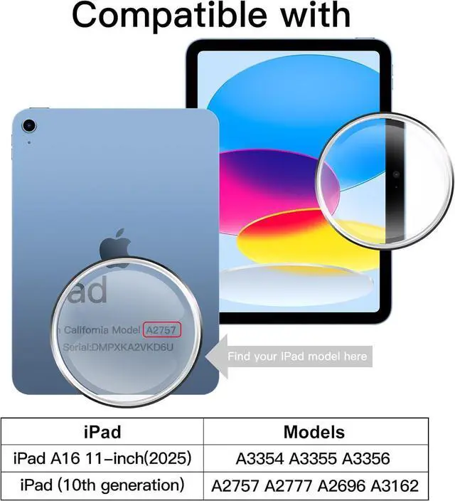 Alt view image 2 of 6 - Screen Protector for iPad (A16) 11th/10th Generation (2025/2022) 9H Tempered Glass Film HD Clear 2-Pack