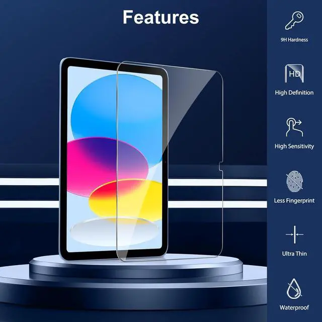 Alt view image 3 of 7 - Screen Protector for iPad 11th 10th Generation (iPad A16 11-inch 2025/10.9 inch 2022) 2 Pack Tempered Glass for iPad 11/10 Gen Case Friendly Anti-Scratch Touch Sensitive