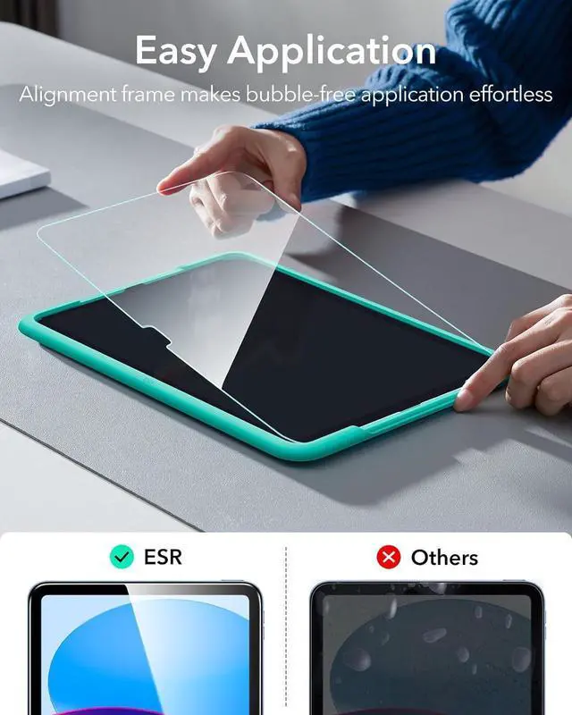 Alt view image 3 of 7 - 2 Pack Screen Protector for iPad 11th/10th Generation A16 (10.9 Inch 2025/2022) 9H Tempered Glass Film Guard with Alignment Frame Anti-Scratch Bubble Free HD Clarity  Pencil Support