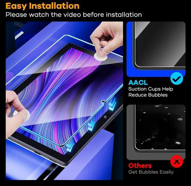 Alt view image 3 of 6 - 2-Pack Tempered Glass for All-New W10Y Fire HD 10 Screen Protector 10.1Inch (2023/2021 13th/11th Gen) 9H Glass for W10Y Fire HD 10 Tablet Screen Protector [Easy Installation][Anti-Scratch]