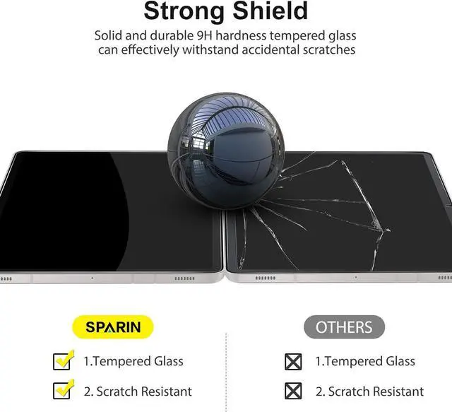 Alt view image 5 of 7 - 2 Pack Screen Protector for  Galaxy Tab S11/ S10 Lite/ S10 FE/ S9 FE/ S9 (11& 10.9) Tempered Glass Compatible with S Pen Case Friendly Anti-Scratches