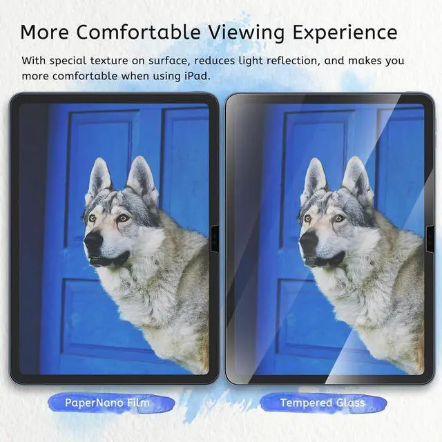 Alt view image 5 of 7 - 2 Pack Paperfeel Screen Protector Compatible with iPad A16 11th / 10th Generation (2025/2022) & iPad Air 11 M3 2025 / M2 2024 Crafted for Natural Writing Less Reflection Easy Installation