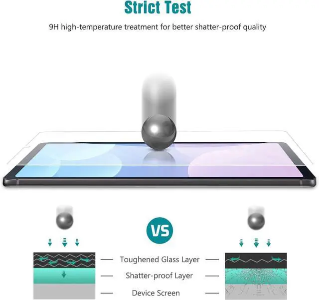 Alt view image 2 of 7 - 2 Pack Screen Protector for  Galaxy Tab S6 Lite 10.4 inch (2024/2022/2020) HD Tempered Glass for  Tablet S6 lite