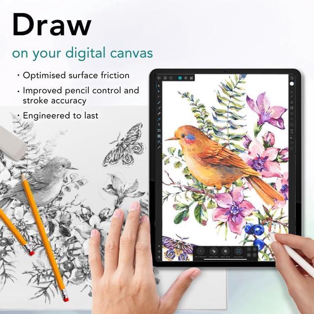 Alt view image 4 of 7 - | The Original Made in Japan Paper Screen Protector for  Galaxy Tab S10+ 2024 / S9+ / S9 FE+ / S8+ / S7 FE / S7+ (12.4) | Matte Surface PET Film For Writing Drawing & Note-Taking | 2 Set