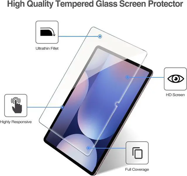 Alt view image 3 of 7 - 2 Pack Screen Protector for Galaxy Tab S10 Plus 2024/Tab S9 FE Plus/S9 Plus/S8 Plus/S7 FE/S7 Plus 12.4 inch 2023 Tempered Glass HD Clear Film Guard for Tablet SM-X820/X610/X810/X800/T730/T970
