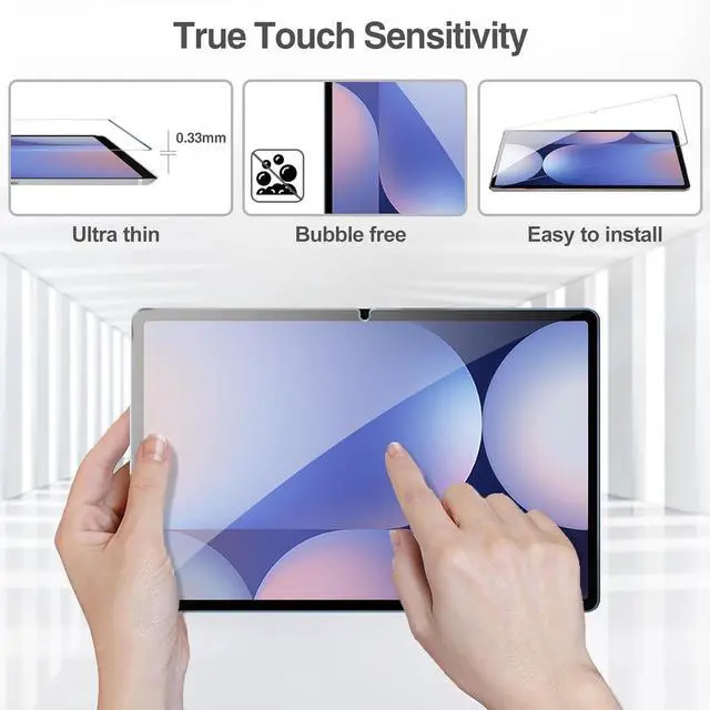 Alt view image 4 of 7 - 2 Pack Screen Protector for Galaxy Tab S10 Plus 2024/Tab S9 FE Plus/S9 Plus/S8 Plus/S7 FE/S7 Plus 12.4 inch 2023 Tempered Glass HD Clear Film Guard for Tablet SM-X820/X610/X810/X800/T730/T970