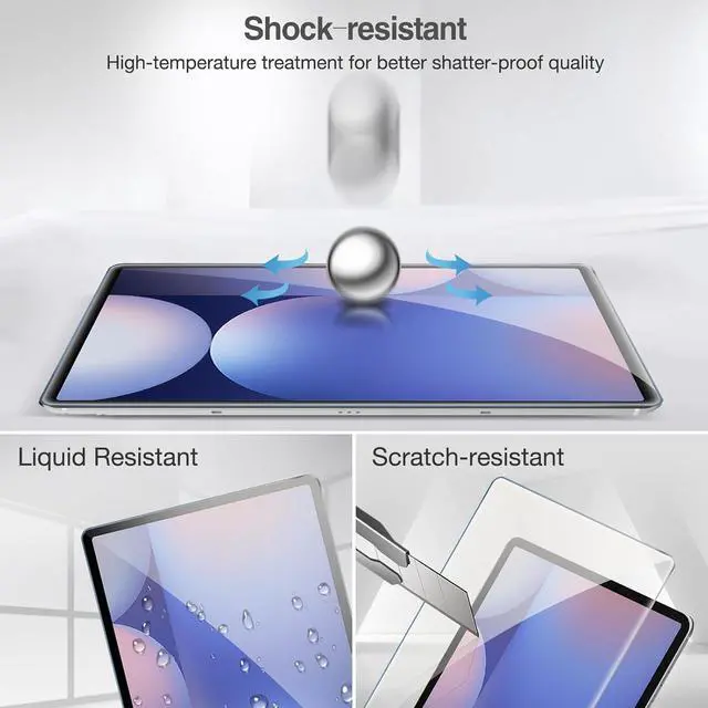 Alt view image 5 of 7 - 2 Pack Screen Protector for Galaxy Tab S10 Plus 2024/Tab S9 FE Plus/S9 Plus/S8 Plus/S7 FE/S7 Plus 12.4 inch 2023 Tempered Glass HD Clear Film Guard for Tablet SM-X820/X610/X810/X800/T730/T970