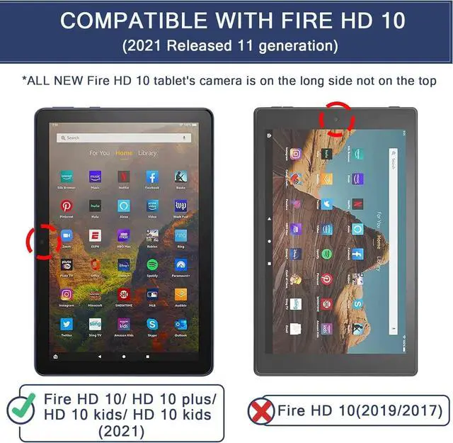 Alt view image 5 of 7 - 2 Pack Anti-Blue Light Screen Protector for Fire HD 10 Tablet (10.1 Inch) - Fire HD 10 Plus/Kids/Kids Pro Anti Glare Screen Film