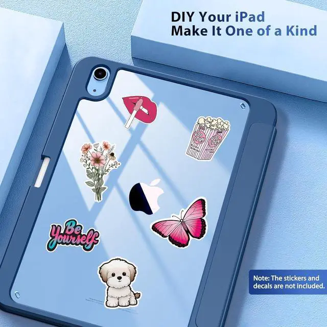 Alt view image 6 of 7 - Case for iPad (A16) 11th Generation 11 Inch 2025 iPad 10th Generation Case 10.9 Inch 2022 with Pencil Holder Slim Protective Cover with Clear Back Shell Auto Wake/Sleep Abyss Blue