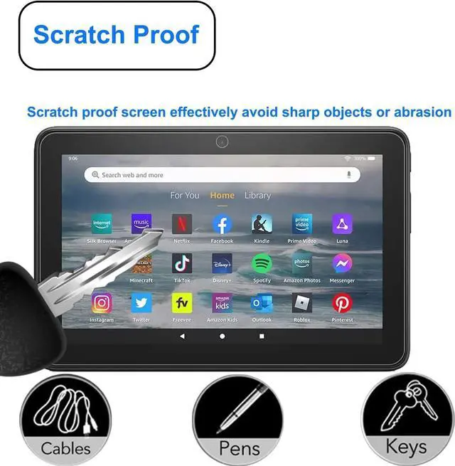 Alt view image 5 of 7 - 2 Pack Screen Protector for 7/7 Kids Tablet 7 Inch (2022) Ultra-Clear/Touch Sensitive/Bubble Free/Anti-Scratch Tempered Glass Screen Protector