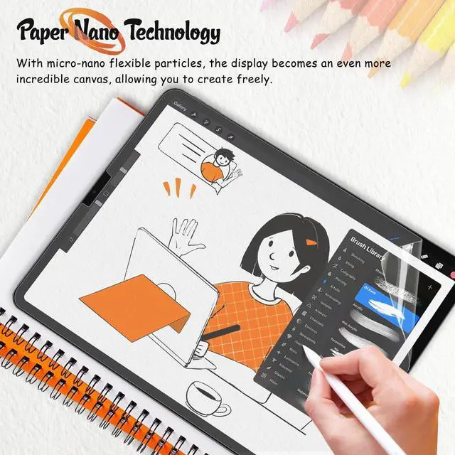 Alt view image 4 of 6 - 2 Pack Paperfeel Screen Protector Compatible with iPad Pro 11 Inch (2022&2021&2020&2018) / iPad Air 5th&4th (10.9 inch 2022&2020) Matte for Drawing Anti-Glare and Easy Installation