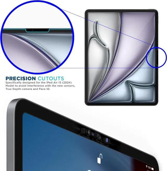 Alt view image 4 of 7 - Matte Anti-Glare Film Screen Protector for iPad Air 13 Inch 2024 - Perfect for Drawing Writing and Note-taking like on Paper 2 Pack