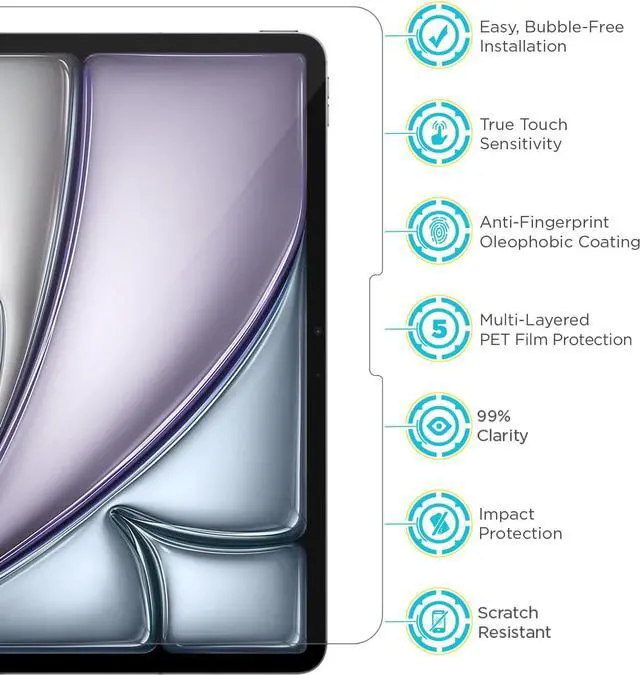 Alt view image 6 of 7 - Matte Anti-Glare Film Screen Protector for iPad Air 13 Inch 2024 - Perfect for Drawing Writing and Note-taking like on Paper 2 Pack