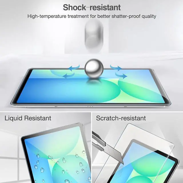 Alt view image 6 of 7 - 2 Pack Screen Protector for Galaxy Tab S10 FE 2025/Tab S9 FE 10.9/ S9 2023/ Tab S8 2022/ Tab S7 2020 11 Hardness Tempered Glass Screen Film Guard for Tablet SM-X520/X510/X710/X700/T870