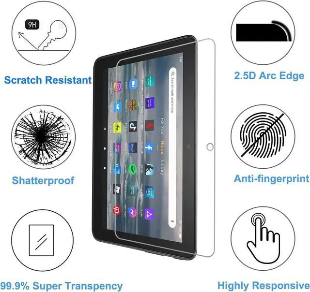 Alt view image 2 of 7 - 2 Pack Screen Protector for 7/7 Kids Tablet 7 Inch (2022) Ultra-Clear/Touch Sensitive/Bubble Free/Anti-Scratch Tempered Glass Screen Protector