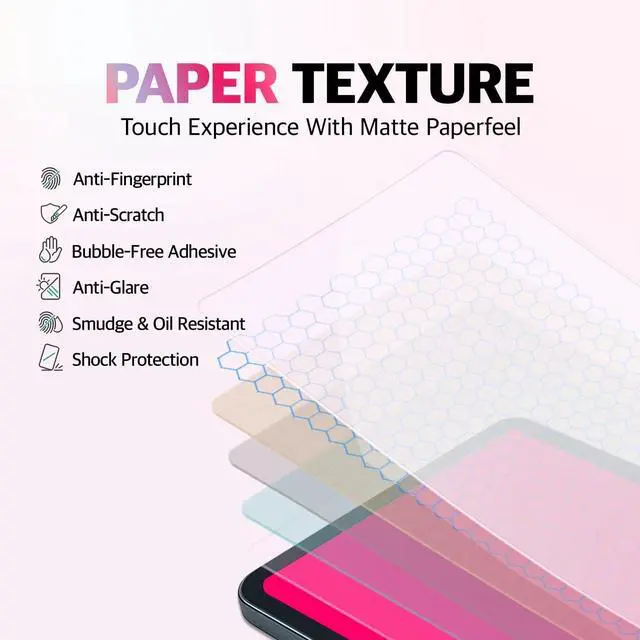 Alt view image 4 of 7 - 2 PACK Paperfeel Screen Protector for iPad Paperlike Anti Glare Anti-Fingerprint [iPadAir 13inch 6th(M2 2024)]