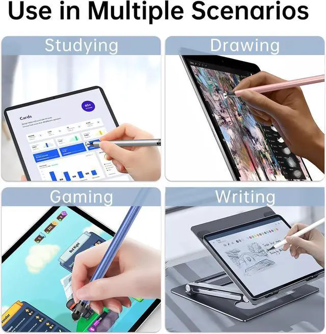 Alt view image 6 of 7 - Stylus Pen for iPad Compatible with  iPad 2018-2025 Pencil P6th-10th Generation-2X Fast Charge Compatible with  iPad Pro 11/12.9/M4 iPad Air 3/4/5/M2 iPad mini 5/6 Gen-White