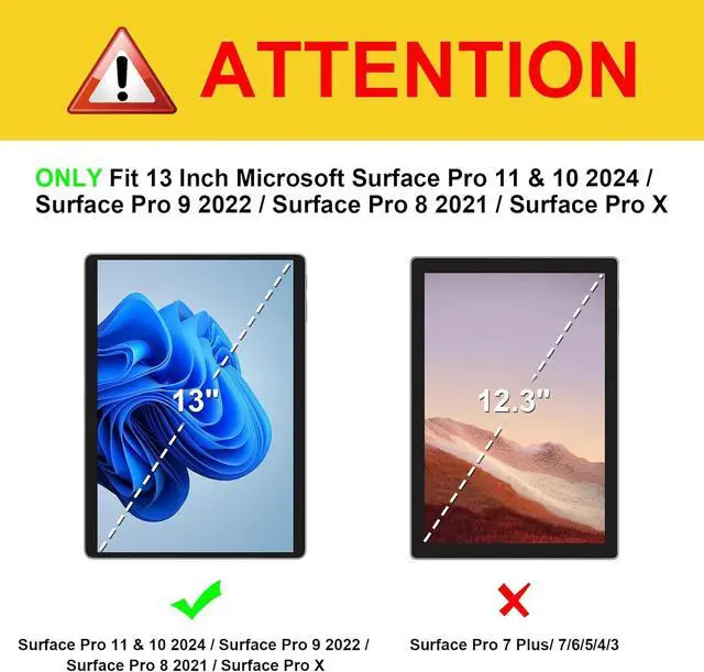 Alt view image 2 of 7 - Fintie 2 Pack Screen Protector for 13 inch  Surface Pro 11/10/9/8/X 9H Tempered Glass/HD Clear/Anti Scratch/Support Surface Pen