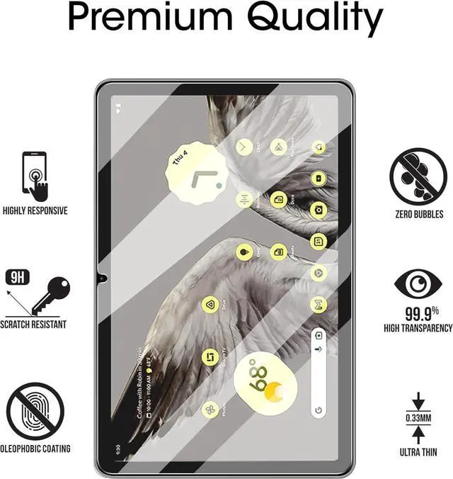 Alt view image 5 of 6 - Designed for Google Pixel Tablet 11-inch Tempered Glass Screen Protector [Zero Bubbles][9H Hardness][ Anti-Scratch][ Anti-fingerprint][99.99% HD Clear]