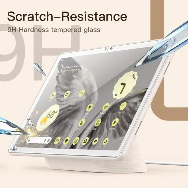 Alt view image 3 of 6 - Screen Protector for Google Pixel Tablet (11-Inch 2023 Model) 9H Tempered Glass Film HD Clear 2-Pack