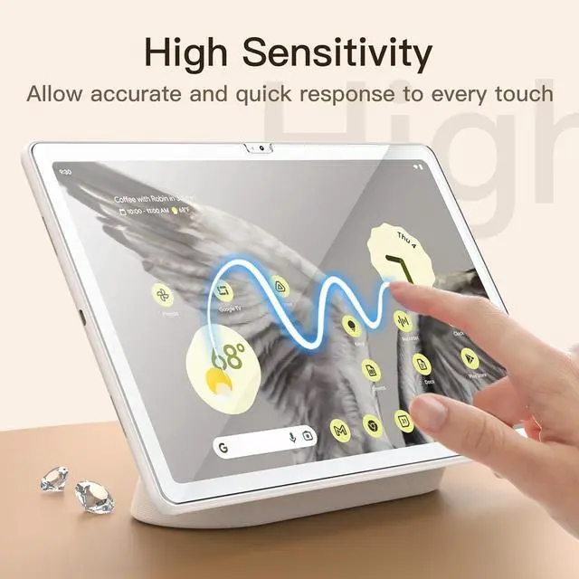 Alt view image 5 of 6 - Screen Protector for Google Pixel Tablet (11-Inch 2023 Model) 9H Tempered Glass Film HD Clear 2-Pack