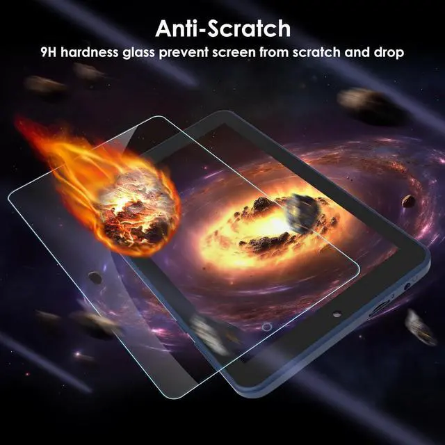 Alt view image 2 of 5 - 2-Pack Screen Protector Compatible with ONN Surf Tablet Gen 3 2022 7/ Onn 7 Tablet (2022 Model) Tempered Glass Clear Film Anti-Scratch 9H Hardness Easy Installation