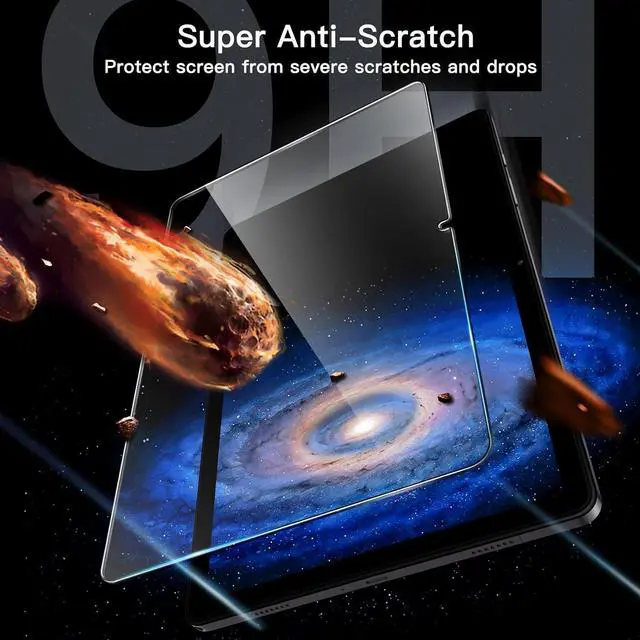 Alt view image 4 of 7 - Screen Protector for  Galaxy Tab A9+ / A9 Plus 11-Inch 2023 with Easy Installation Frame Tempered Glass Film HD Clear 2-Pack