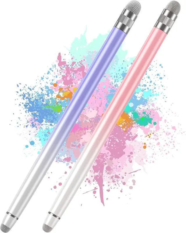 Main image of 2PCS Stylus Pens for Touch Screens Stylus Pen for iPhone/iPad/Tablet Android/ Surface Compatible with Touch Screens(White Pink/White Purple)