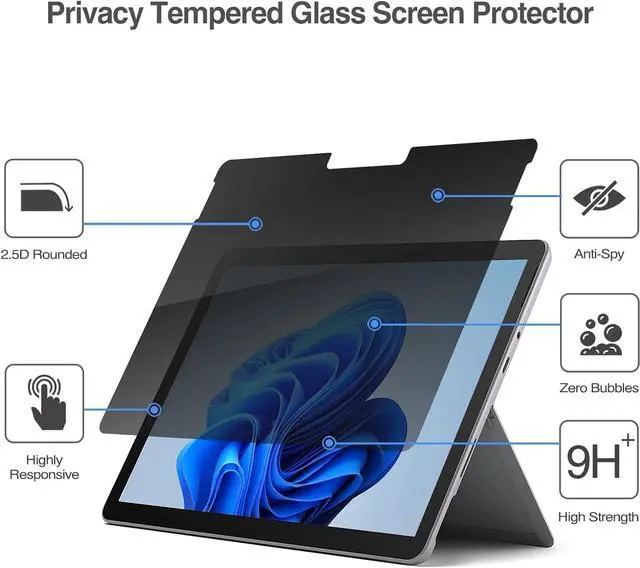 Alt view image 2 of 7 - OXMAN Privacy 1 Pack Screen Protector for  Galaxy Tab A9 Plus 11 Inch 2023 Case Friendly Tempered Glass for  Tablet A9 Plus/ A9+ 11 5G (SM-X210/X216/X218) transparent